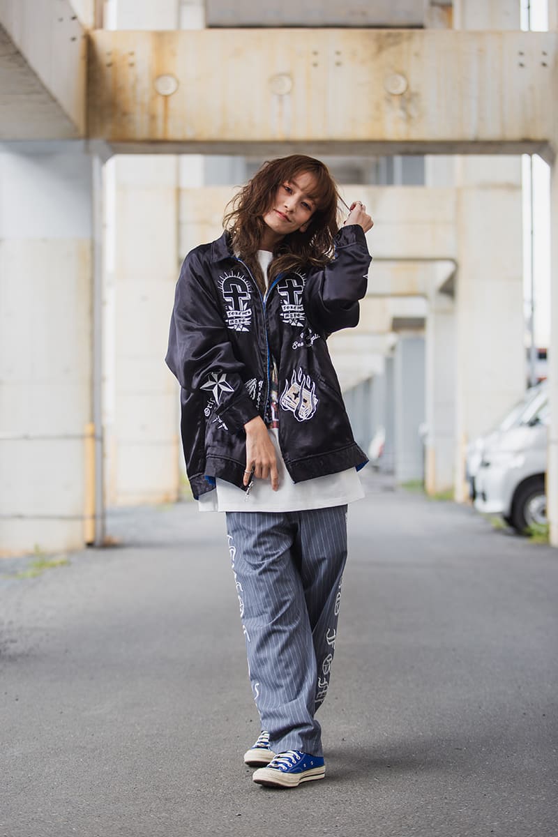 mayo☆mayoブラックM MAYO EMBROIDERY WITH COLLAR REVERSIBLE SOUVENIR JKT