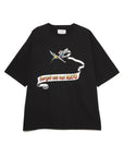 Devil Angel Embroidery Short Sleeve Tee - BLACK