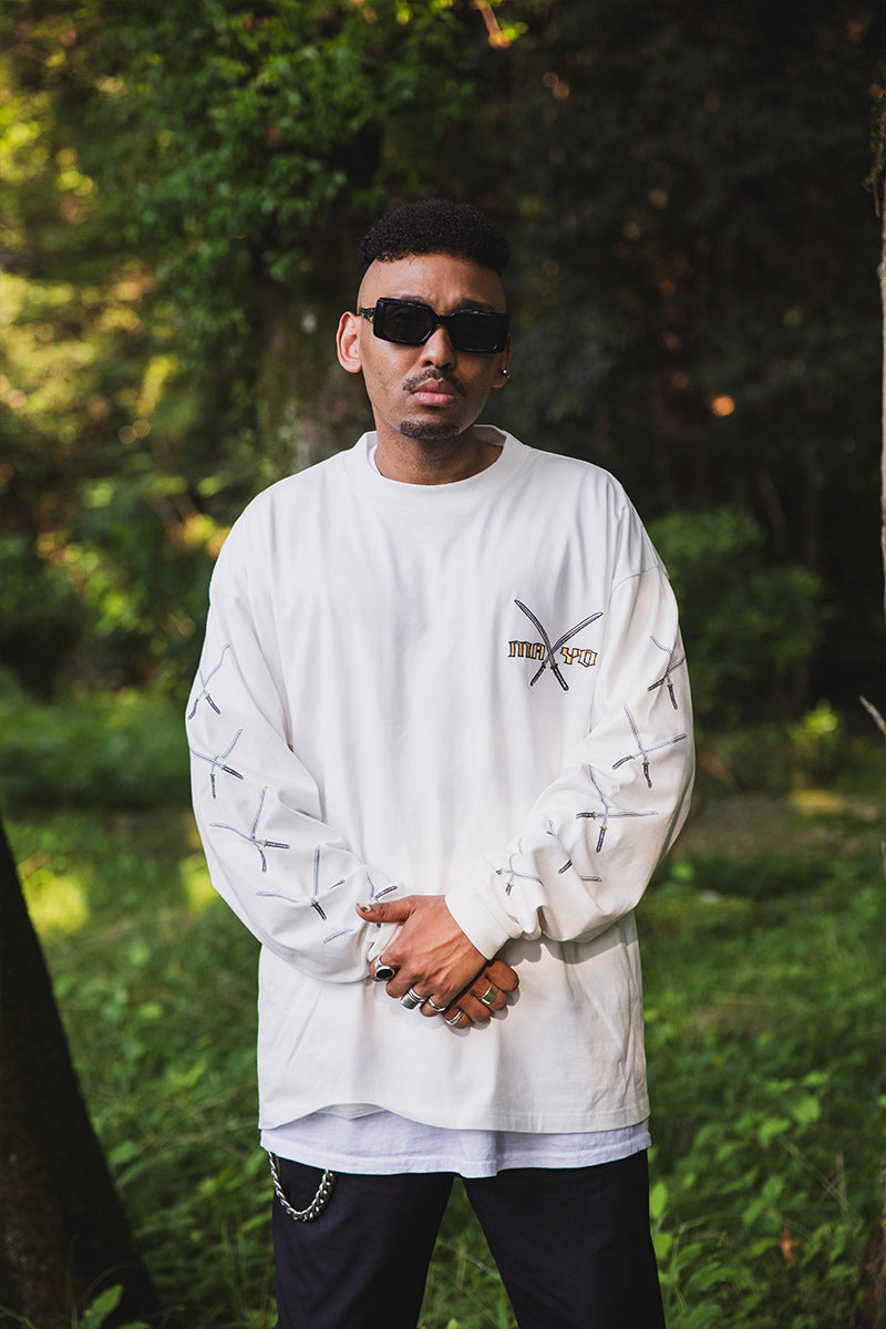 SWORDS SUNSHINE EMBROIDERY &amp; PRINT LONG SLEEVE TEE