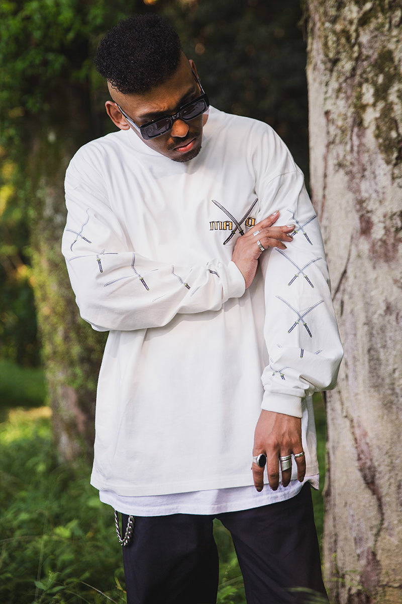 SWORDS SUNSHINE EMBROIDERY &amp; PRINT LONG SLEEVE TEE