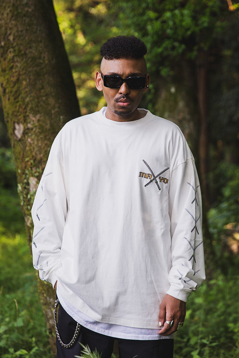 SWORDS SUNSHINE EMBROIDERY &amp; PRINT LONG SLEEVE TEE