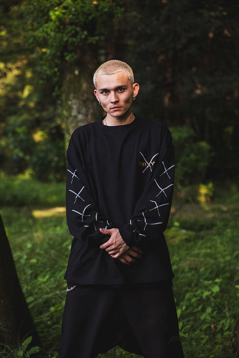 SWORDS SUNSHINE EMBROIDERY &amp; PRINT LONG SLEEVE TEE