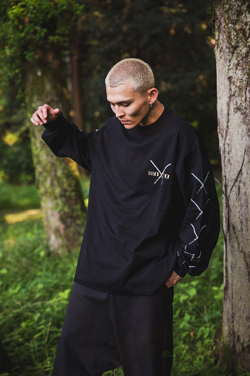 SWORDS SUNSHINE EMBROIDERY &amp; PRINT LONG SLEEVE TEE