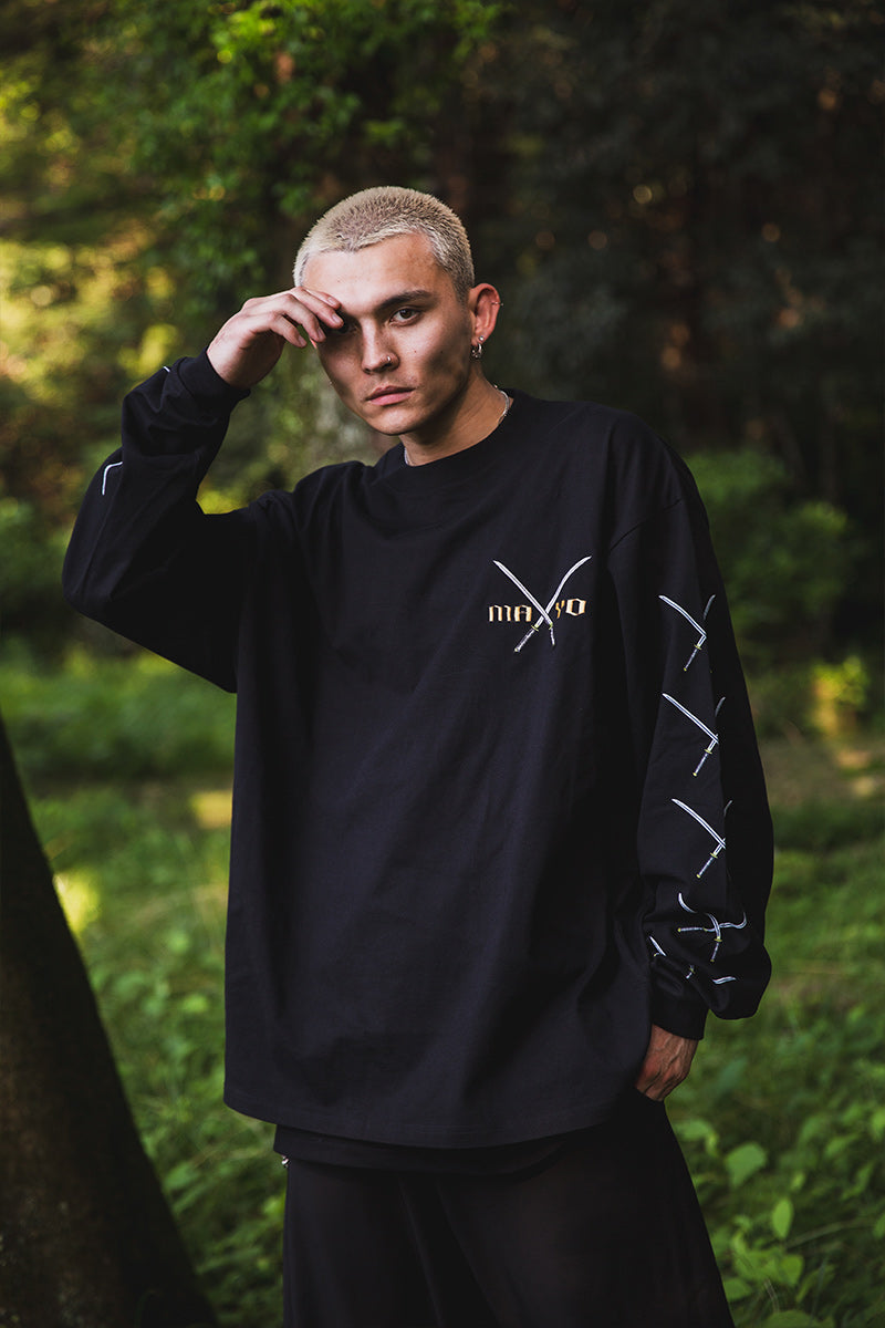 SWORDS SUNSHINE EMBROIDERY &amp; PRINT LONG SLEEVE TEE