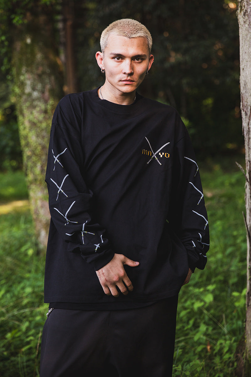 SWORDS SUNSHINE EMBROIDERY &amp; PRINT LONG SLEEVE TEE