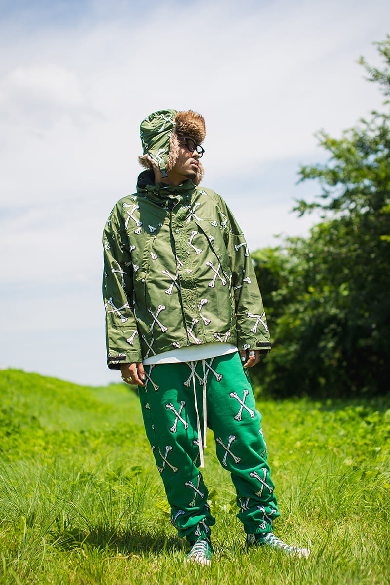 MAYO CROSS BONES EMBROIDERY NYLON MOUNTAIN PARKA - GREEN