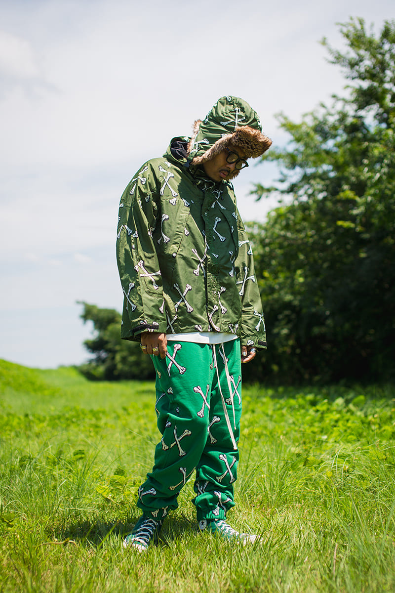 MAYO CROSS BONES EMBROIDERY NYLON MOUNTAIN PARKA - GREEN