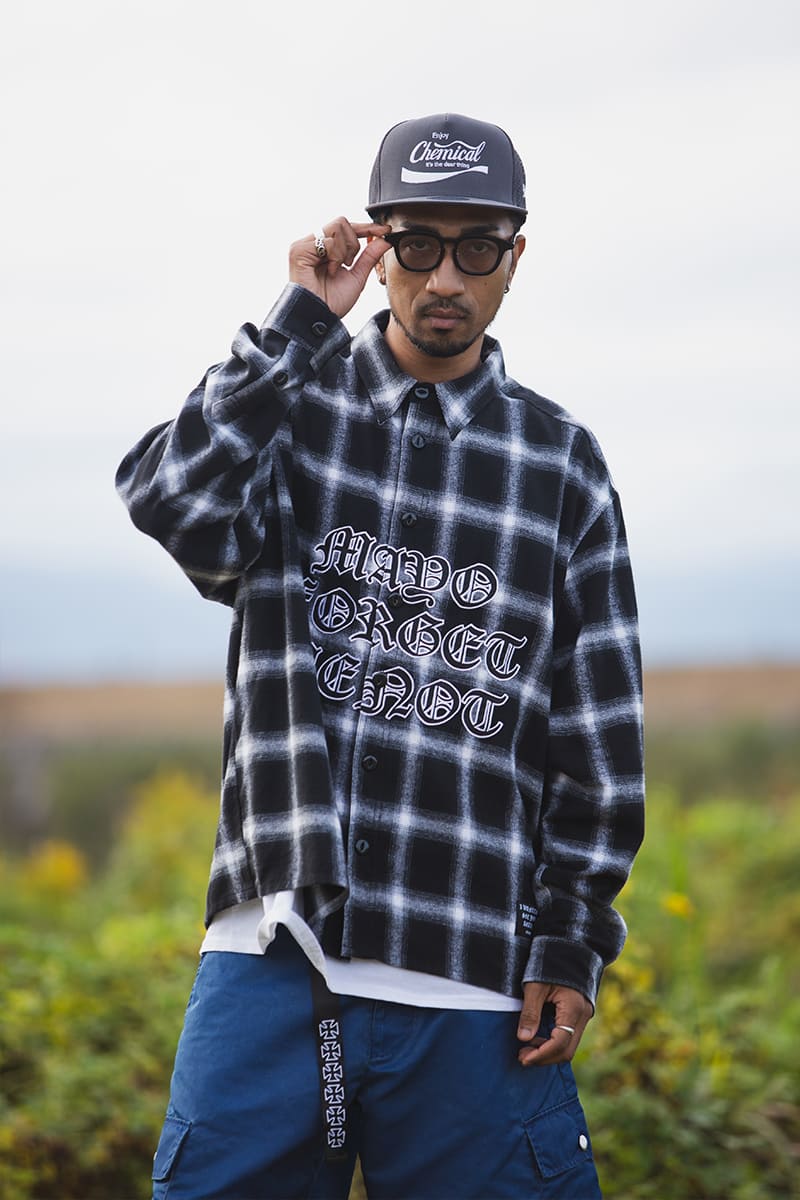 FRONT LOGO EMBROIDERY CHECK SHIRT