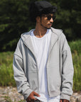 PLAIN EMBROIDERY ZIPUP HOODIE