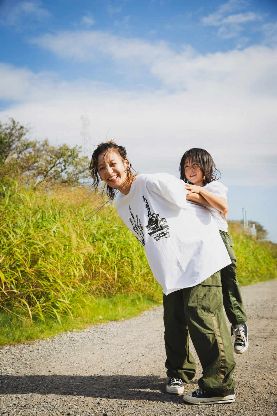 【KIDS】FGMN MAYO EMBROIDERY NYLON CARGO PANTS - OLIVE