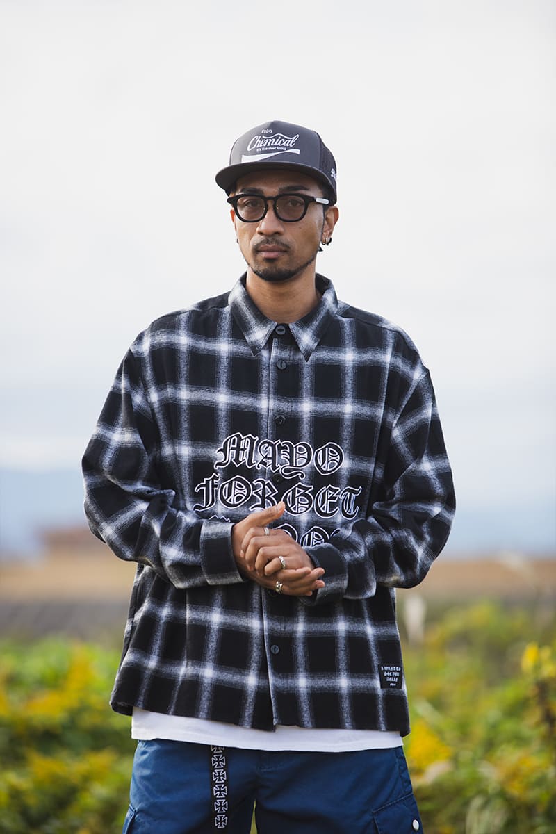 FRONT LOGO EMBROIDERY CHECK SHIRT