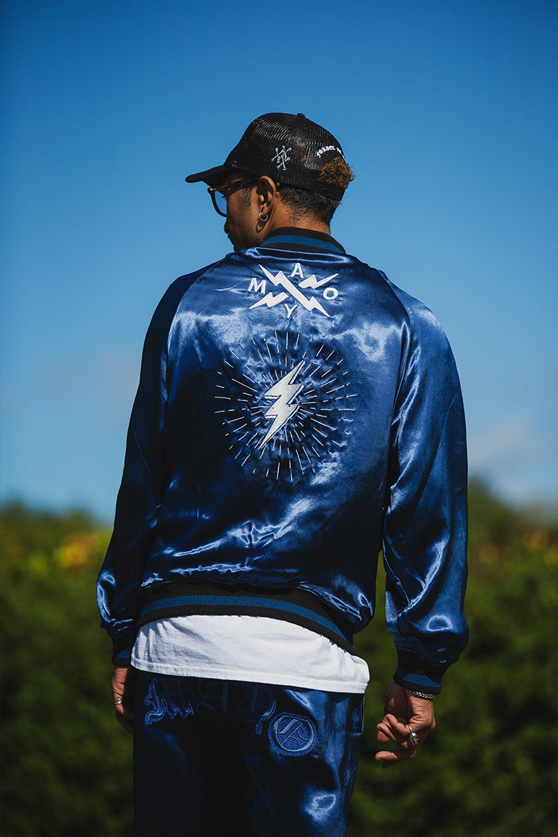 EAGLE THUNDER EMBROIDERY REVERSIBLE SOUVENIR JACKET – MAYO EAGLE THUNDER EMBROIDERY REVERSIBLE SOUVENIR JACKET – MAYO