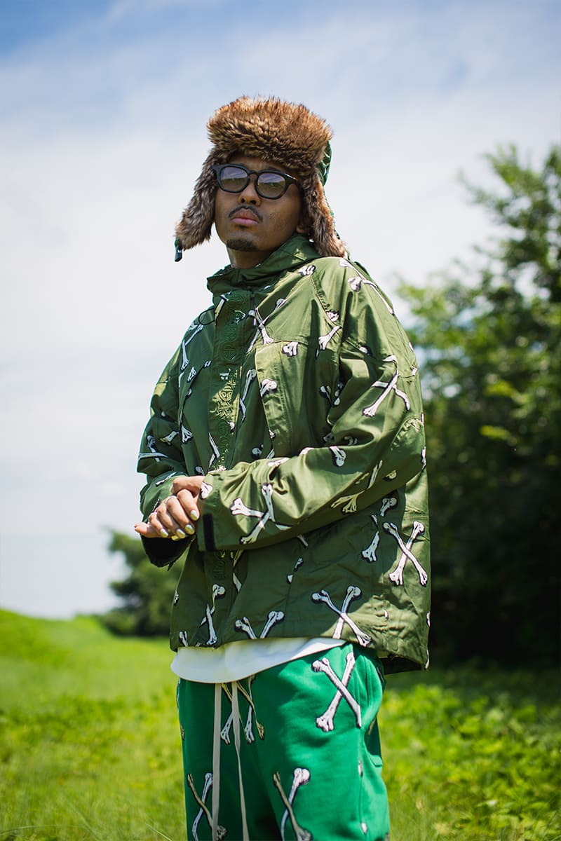 MAYO CROSS BONES EMBROIDERY NYLON MOUNTAIN PARKA - GREEN