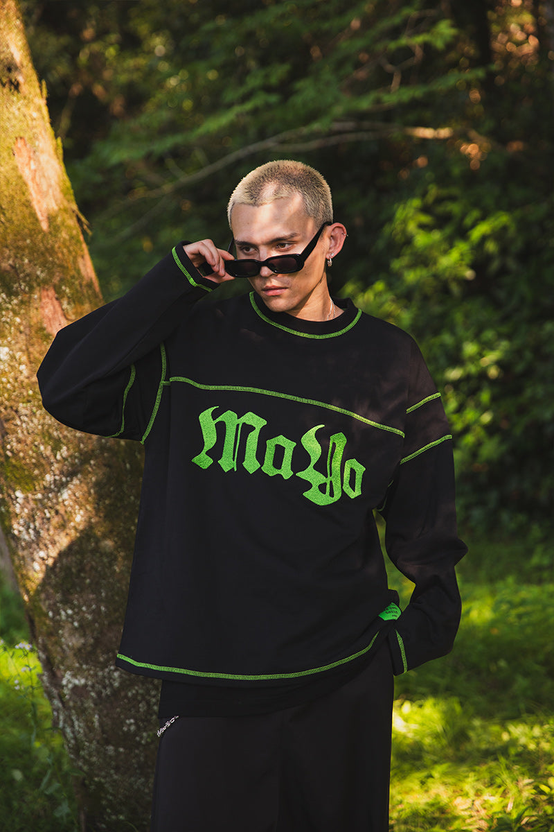 CROSS BONE EMBROIDERY CREW NECK SWEAT