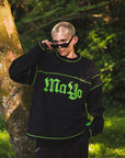 CROSS BONE EMBROIDERY CREW NECK SWEAT