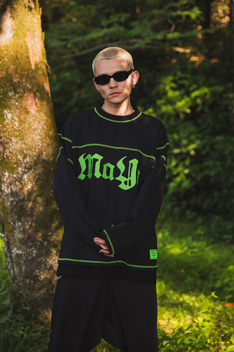 CROSS BONE EMBROIDERY CREW NECK SWEAT