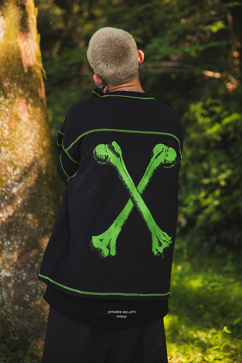 CROSS BONE EMBROIDERY CREW NECK SWEAT