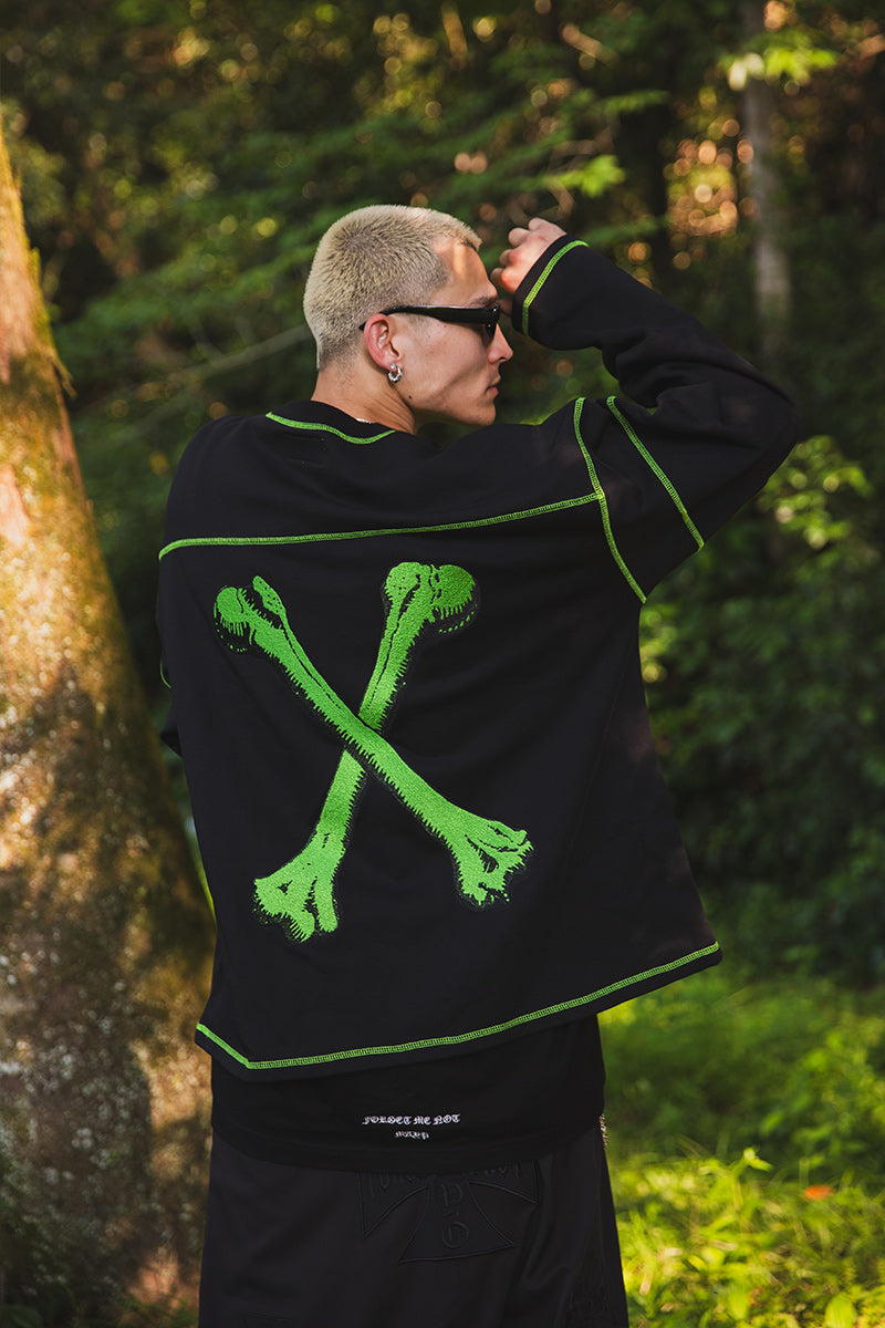 CROSS BONE EMBROIDERY CREW NECK SWEAT
