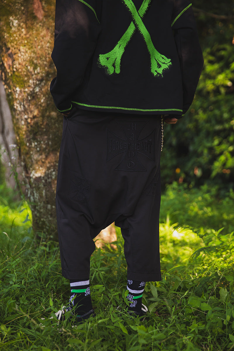 IRON CROSS EMBROIDERY SARROUEL PANTS