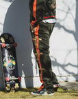 JESUS Mayo Embroidery Track pants - OLIVE×ORANGE