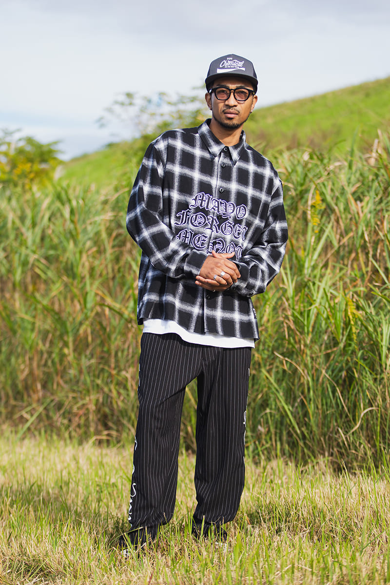 FRONT LOGO EMBROIDERY CHECK SHIRT