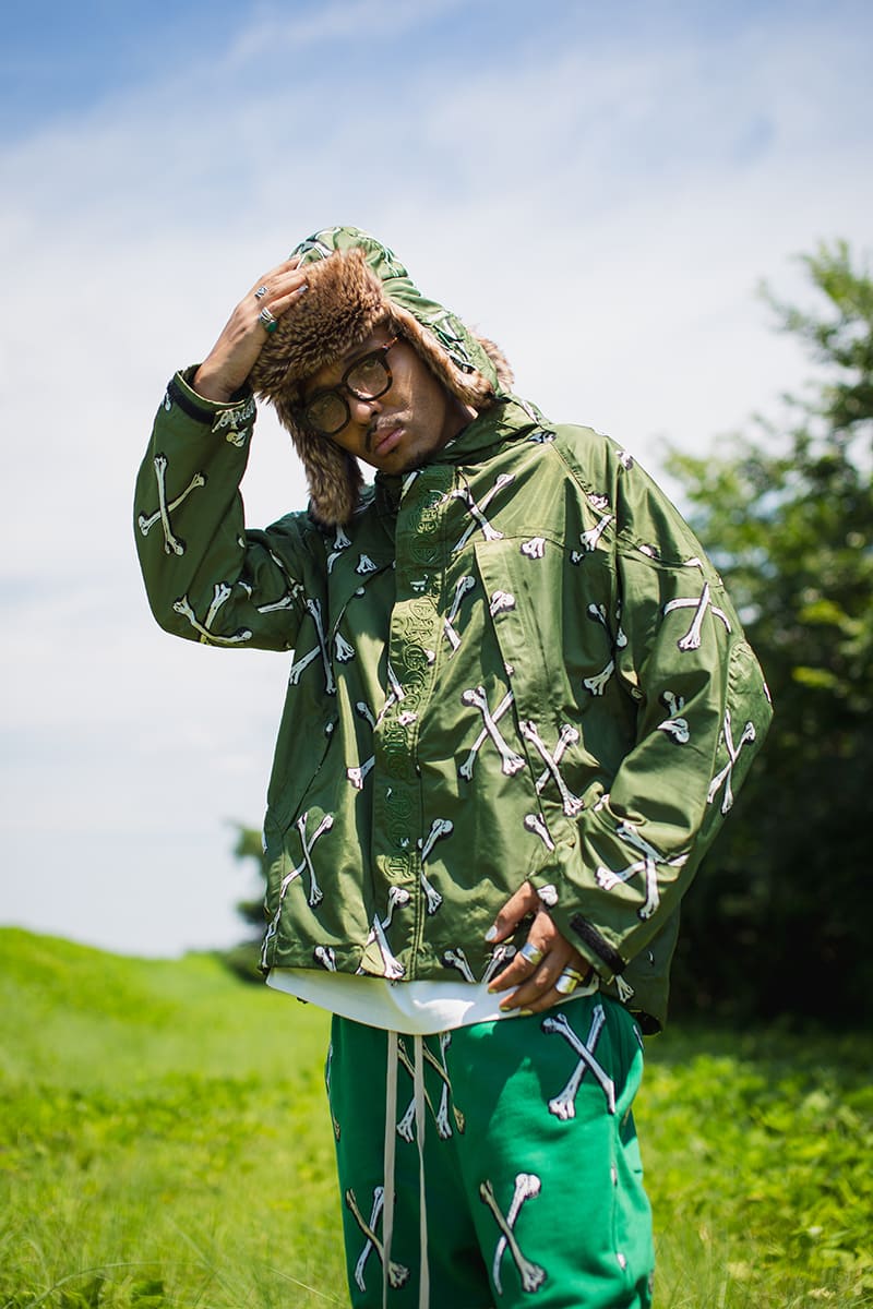 MAYO CROSS BONES EMBROIDERY NYLON MOUNTAIN PARKA - GREEN