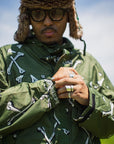 MAYO CROSS BONES EMBROIDERY NYLON MOUNTAIN PARKA - GREEN