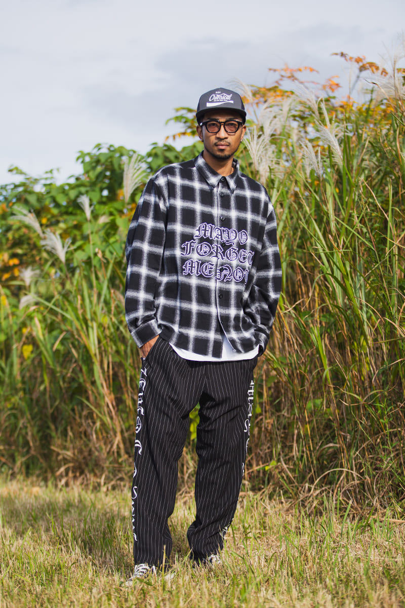 FRONT LOGO EMBROIDERY CHECK SHIRT