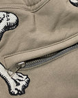 MAYO CROSS BONES Embroidery Sweat Shorts - BEIGE