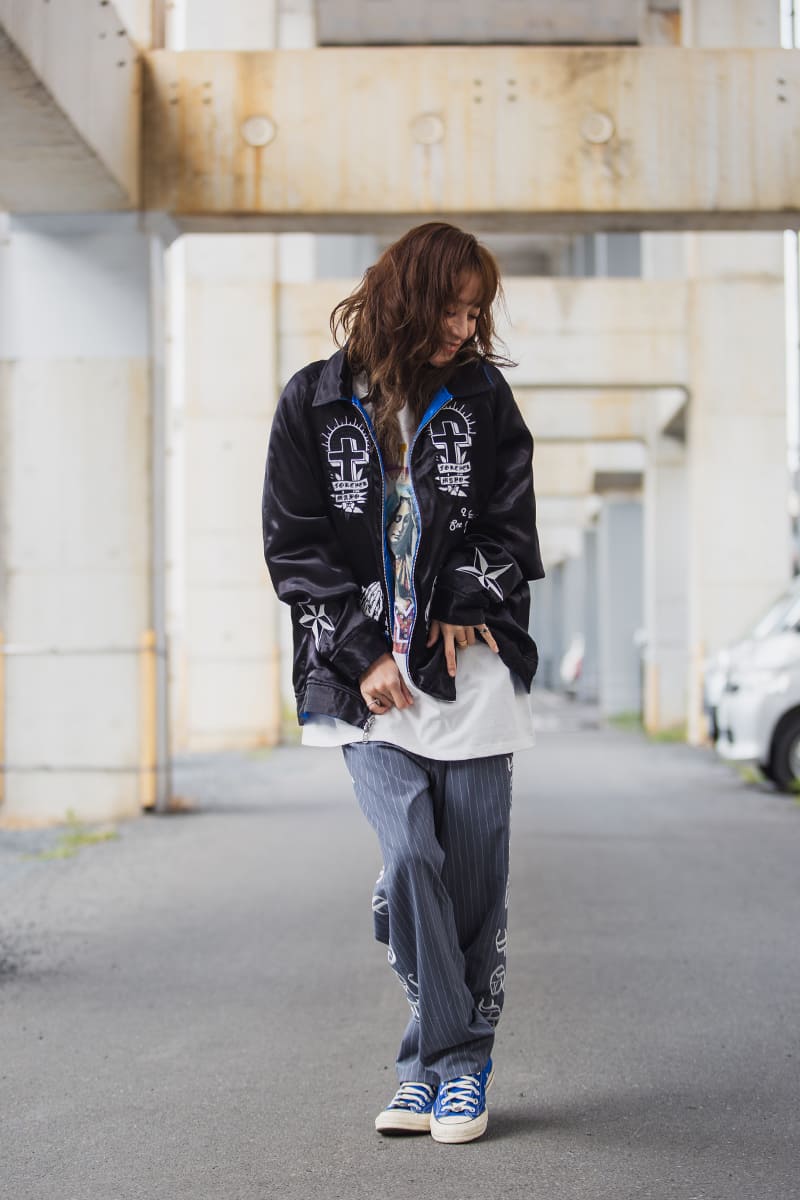 MAYO EMBROIDERY WITH COLLAR REVERSIBLE SOUVENIR JKT