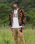 MAYO BONES Embroidery Reversible Bomber Jacket - BEIGE × BLACK