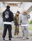 FIRE IRON CROSS EMBROIDERY NYLON PANTS