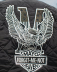 EAGLE  EMBROIDERY NYLON JKT - BLACK