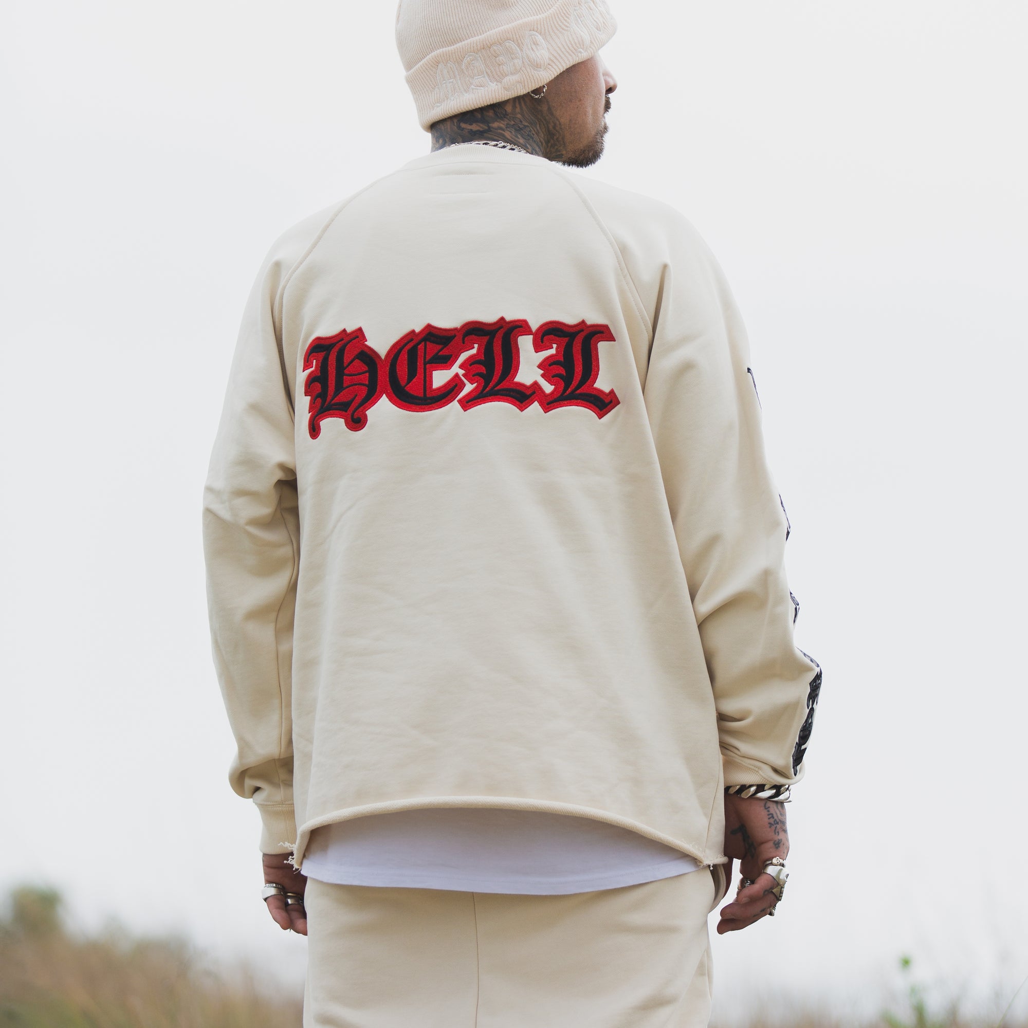 MAYO HEAVEN&amp;HELL Embroidery Crew neck - OFF WHITE