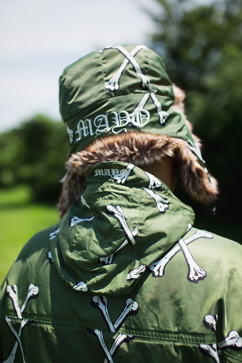 MAYO CROSS BONES EMBROIDERY NYLON MOUNTAIN PARKA - GREEN