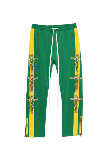 JESUS Mayo Embroidery Track pants - YELLOW×GREEN