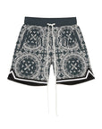 MAYO Paisley Embroidery Shorts - GREEN