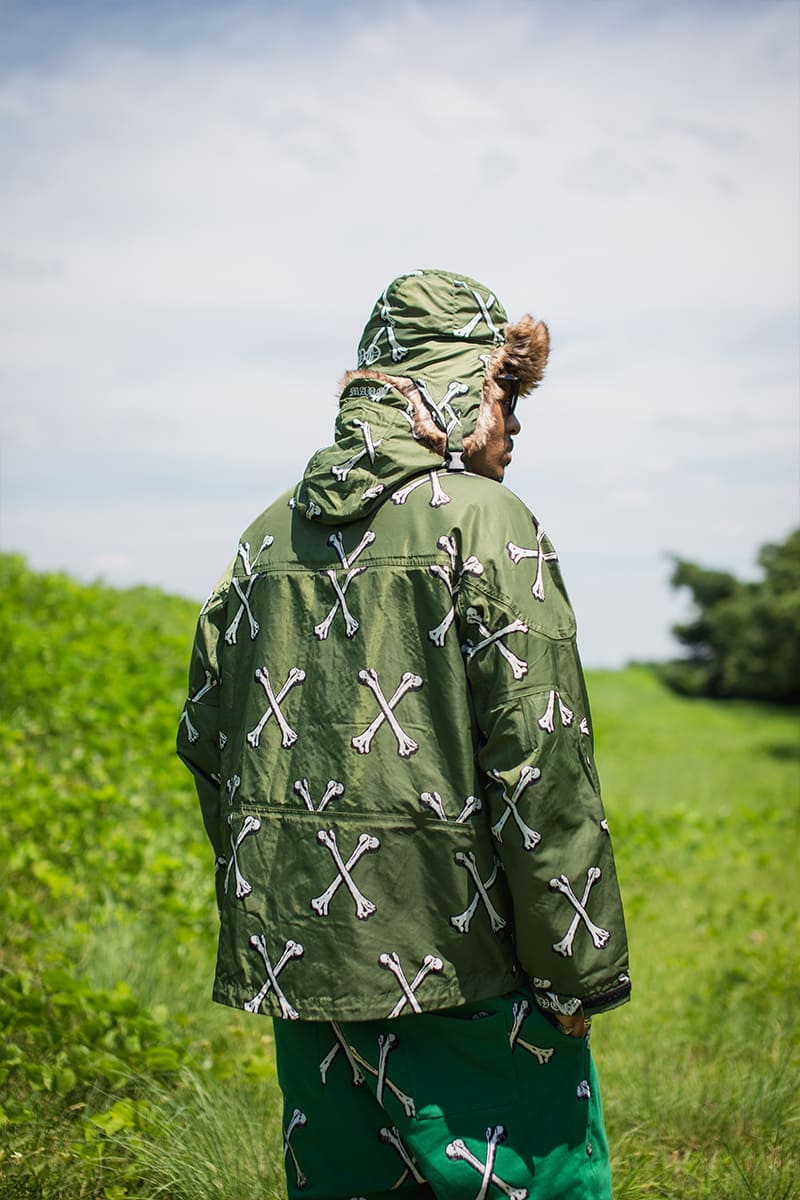 MAYO CROSS BONES EMBROIDERY NYLON MOUNTAIN PARKA - GREEN