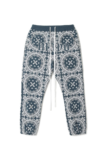 MAYO PAISLEY EMBROIDERY NYLON LOUNGE PANTS - GREEN