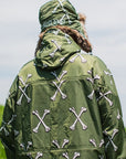 MAYO CROSS BONES EMBROIDERY NYLON MOUNTAIN PARKA - GREEN