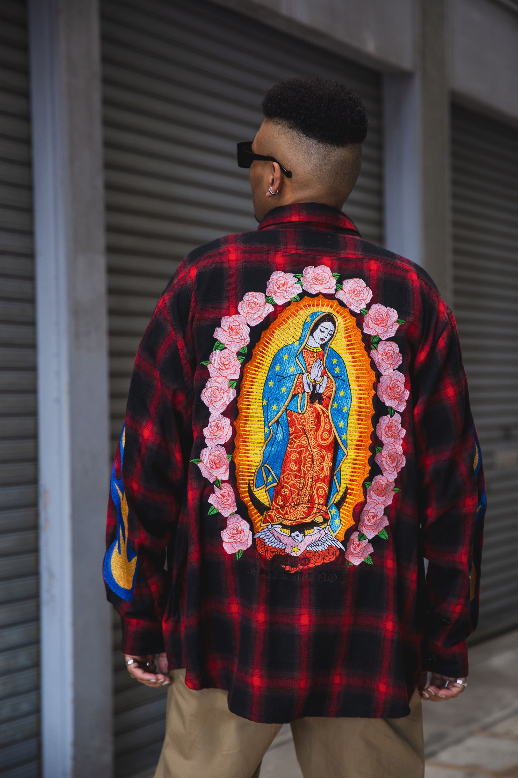 MARIA FIRE EMBROIDERY CHECK SHIRT