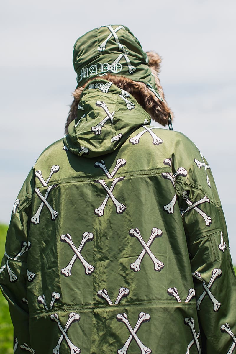 MAYO CROSS BONES EMBROIDERY NYLON MOUNTAIN PARKA - GREEN