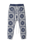 MAYO PAISLEY EMBROIDERY NYLON LOUNGE PANTS - BLUE