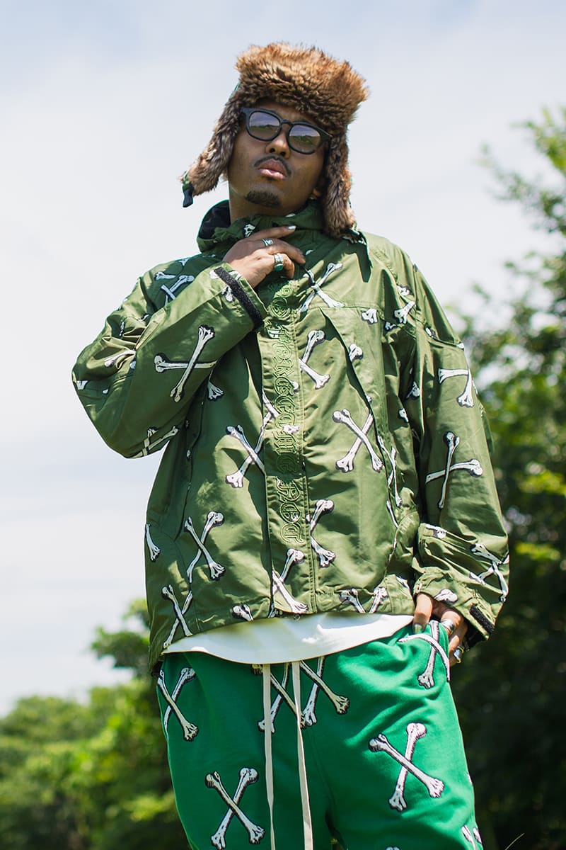 MAYO CROSS BONES EMBROIDERY NYLON MOUNTAIN PARKA - GREEN