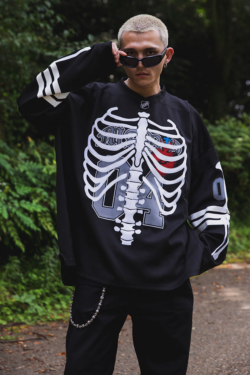 BONE EMBROIDERY LONG SLEEVE GAME SHIRTS