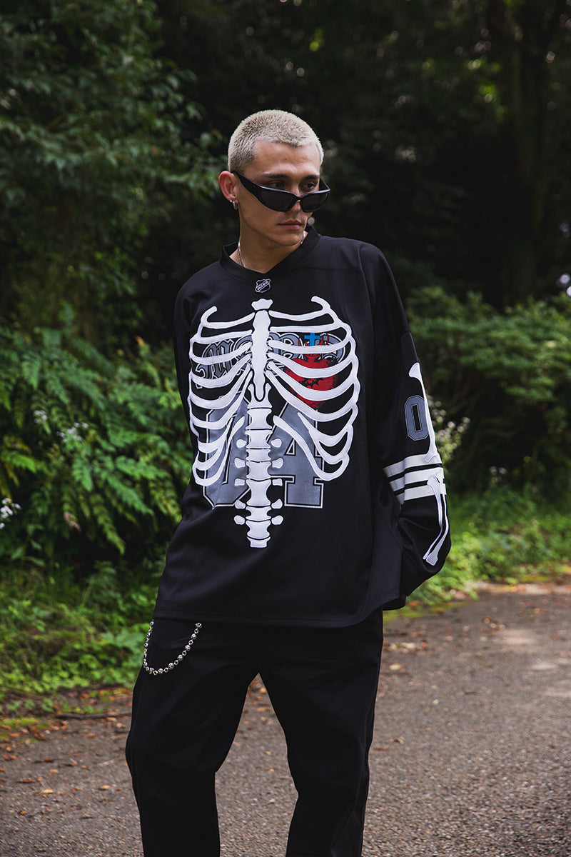 BONE EMBROIDERY LONG SLEEVE GAME SHIRTS