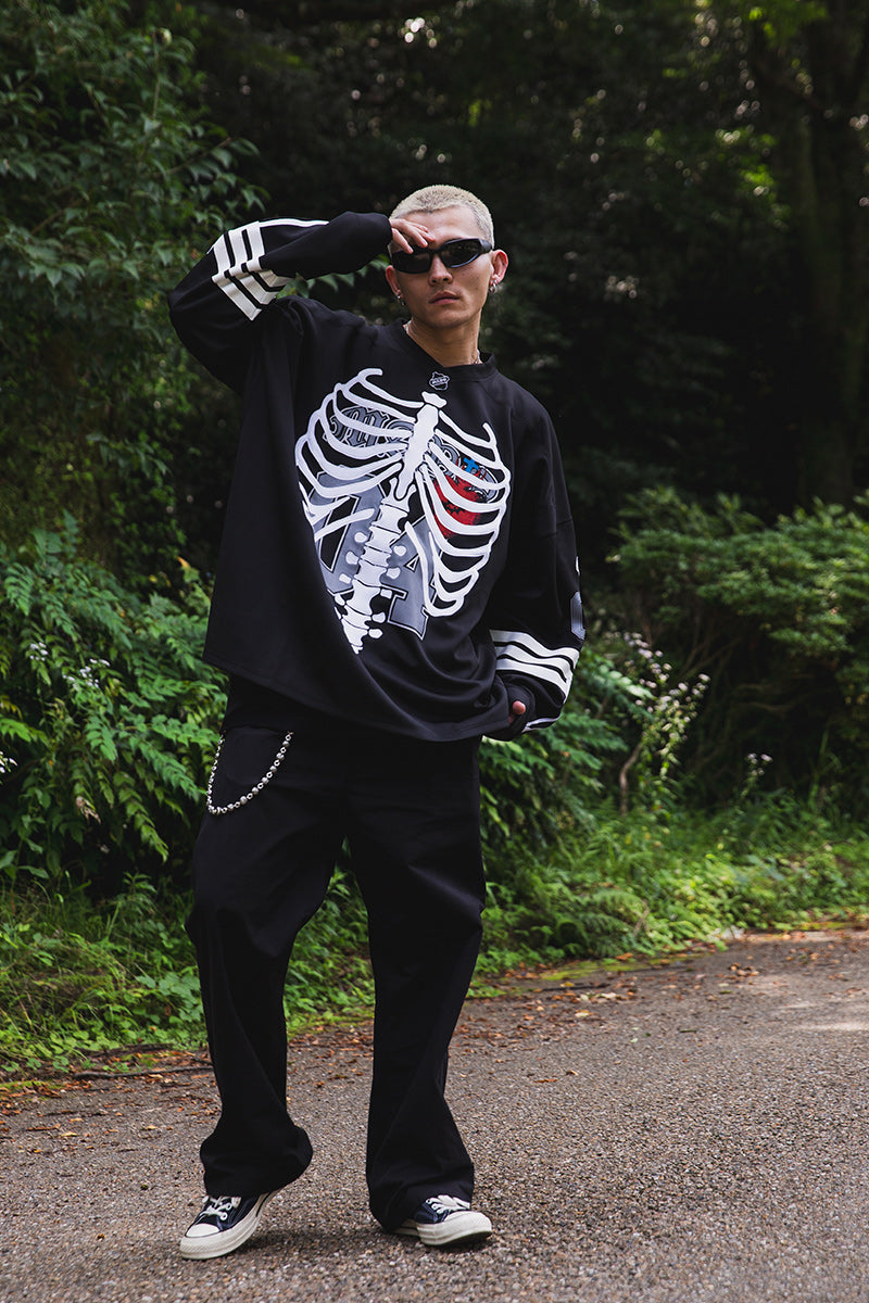 BONE EMBROIDERY LONG SLEEVE GAME SHIRTS