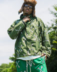 MAYO CROSS BONES EMBROIDERY NYLON MOUNTAIN PARKA - GREEN