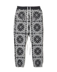 MAYO PAISLEY EMBROIDERY NYLON LOUNGE PANTS - BLACK