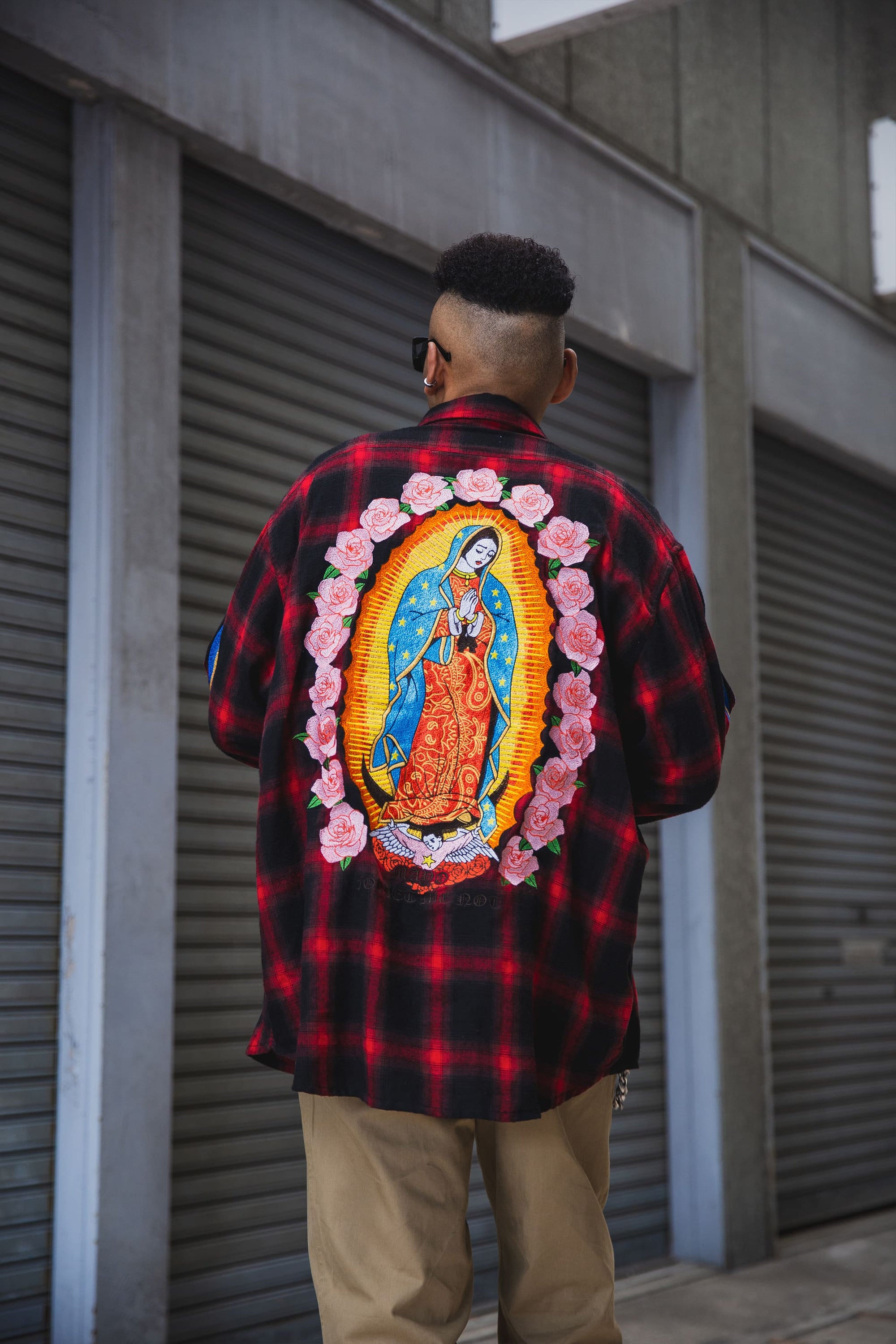 MARIA FIRE EMBROIDERY CHECK SHIRT